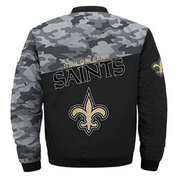 New Orleans Saints Military Bomber Jackets Custom Name, New Orleans Saints NFL Bomber Jackets, NFL Bomber Jackets