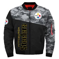 Pittsburgh Steelers Military Bomber Jackets Custom Name, Pittsburgh Steelers NFL Bomber Jackets, NFL Bomber Jackets