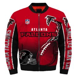 Atlanta Falcons Helmet Bomber Jackets Custom Name, Atlanta Falcons NFL Bomber Jackets, NFL Bomber Jackets
