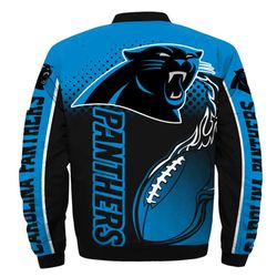 Carolina Panthers Helmet Bomber Jackets Custom Name, Carolina Panthers NFL Bomber Jackets, NFL Bomber Jackets