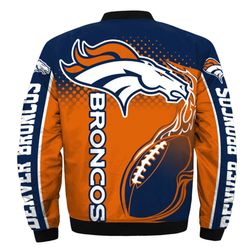 Denver Broncos Helmet Bomber Jackets Custom Name, Denver Broncos NFL Bomber Jackets, NFL Bomber Jackets