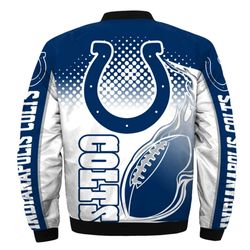 Indianapolis Colts Helmet Bomber Jackets Custom Name, Indianapolis Colts NFL Bomber Jackets, NFL Bomber Jackets
