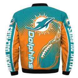 Miami Dolphins Helmet Bomber Jackets Custom Name, Miami Dolphins NFL Bomber Jackets, NFL Bomber Jackets