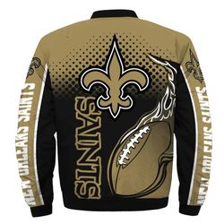 New Orleans Saints Helmet Bomber Jackets Custom Name, New Orleans Saints NFL Bomber Jackets, NFL Bomber Jackets