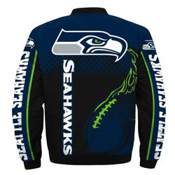 Seattle Seahawks Helmet Bomber Jackets Custom Name, Seattle Seahawks NFL Bomber Jackets, NFL Bomber Jackets