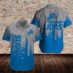 Detroit Lions Hawaiian Shirt Graffiti, Personalized NFL Detroit Lions Hawaiian Shirt