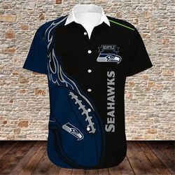 Seattle Seahawks Hawaiian Shirt Rugby, Personalized NFL Seattle Seahawks Hawaiian Shirt