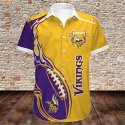 Minnesota Vikings Hawaiian Shirt Rugby, Personalized NFL Minnesota Vikings Hawaiian Shirt