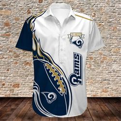 Los Angeles Rams Hawaiian Shirt Rugby, Personalized NFL Los Angeles Rams Hawaiian Shirt