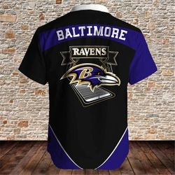 Baltimore Ravens Hawaiian Shirt Rugby, Personalized NFL Baltimore Ravens Hawaiian Shirt