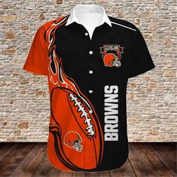 Cleveland Browns Hawaiian Shirt Rugby, Personalized NFL Cleveland Browns Hawaiian Shirt