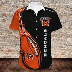 Cincinnati Bengals Hawaiian Shirt Rugby, Personalized NFL Cincinnati Bengals Hawaiian Shirt