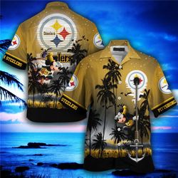 Pittsburgh Steelers Hawaiian Shirt Hawaii Night Sky, Personalized NFL Pittsburgh Steelers Hawaiian Shirt