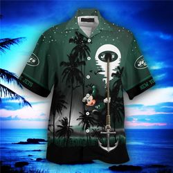 New York Jets Hawaiian Shirt Hawaii Night Sky, Personalized NFL New York Jets Hawaiian Shirt