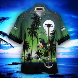 Seattle Seahawks Hawaiian Shirt Hawaii Night Sky, Personalized NFL Seattle Seahawks Hawaiian Shirt