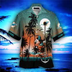 Miami Dolphins Hawaiian Shirt Hawaii Night Sky, Personalized NFL Miami Dolphins Hawaiian Shirt