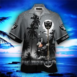 Las Vegas Raiders Hawaiian Shirt Hawaii Night Sky, Personalized NFL Las Vegas Raiders Hawaiian Shirt
