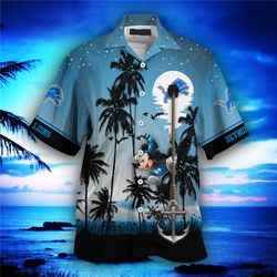 Detroit Lions Hawaiian Shirt Hawaii Night Sky, Personalized NFL Detroit Lions Hawaiian Shirt