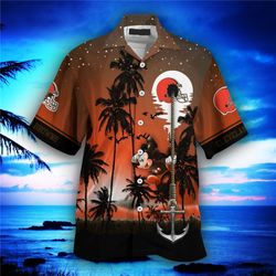Cleveland Browns Hawaiian Shirt Hawaii Night Sky, Personalized NFL Cleveland Browns Hawaiian Shirt