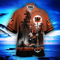 Cincinnati Bengals Hawaiian Shirt Hawaii Night Sky, Personalized NFL Cincinnati Bengals Hawaiian Shirt