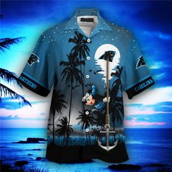 Carolina Panthers Hawaiian Shirt Hawaii Night Sky, Personalized NFL Carolina Panthers Hawaiian Shirt