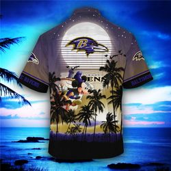 Baltimore Ravens Hawaiian Shirt Hawaii Night Sky, Personalized NFL Baltimore Ravens Hawaiian Shirt
