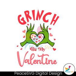 Grinch Be My Valentine Love Heart SVG