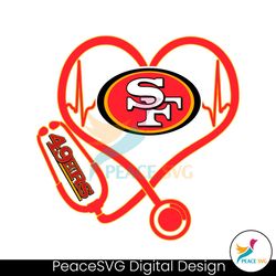 San Francisco 49ers Heart Stethoscope SVG