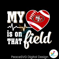 retro my heart is on that field svg