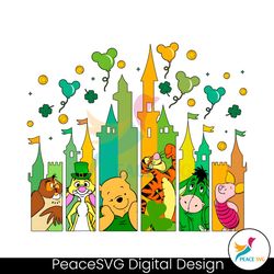 Pooh Bear St Patricks Day Lucky Magical Castle PNG