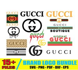 Gucci Logo Bundle Svg, Fashion Brand Logo Svg, Logo Svg
