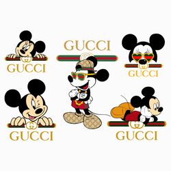 Gucci Mickey Bundle Logo Svg, Fashion Brand Logo Svg, Logo Svg