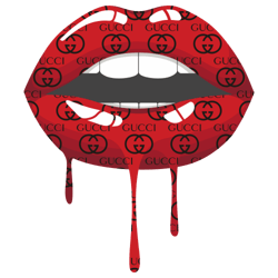 Gucci Lips Drip Pattern Svg, Fashion Brand Logo Svg, Logo Svg