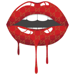 Lips Drip Gucci Seamless Pattern Svg, Fashion Brand Logo Svg, Logo Svg