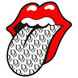 Rolling Lips Dior Pattern Svg, Fashion Brand Logo Svg, Logo Svg