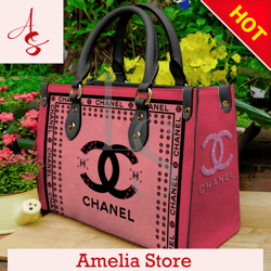Chanel Pink Logo Luxury Brand Leather Handbag