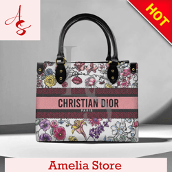 Christian Dior Lady D-Lite Florilegio Embroidery Leather Handbag
