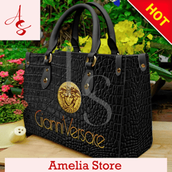 Gianni Versace Black Leather Handbag