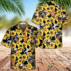Hawaiian Shirt Cow With SuNFLower Tropical Cow Best Hawaiian Shirts