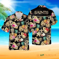 Saints Hawaiian Shirt New Orleans Saints Pineapple Best Hawaiian Shirts