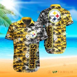 Steelers Hawaiian Shirt NFL Pittsburgh Steelers Coconut Tree Best Hawaiian Shirts