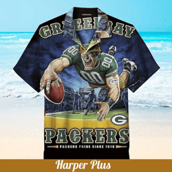 1919 green bay packers hawaiian shirt graphic print short sleeve