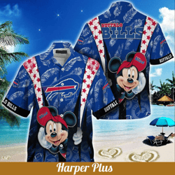 Buffalo Bills Mickey Mouse Hawaiian Shirt, NFL Hawaiian Shirt