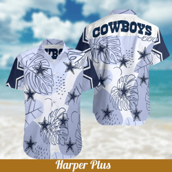 Dallas Cowboys Hawaiian Shirt Beach Gift For Football Fans, NFL Hawaiian Shirt