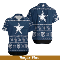 Dallas Cowboys Hawaiian Shirt Christmas Gift For Beach Lovers, NFL Hawaiian Shirt