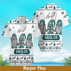 Gnome Christmas NFL Philadelphia Eagles Hawaiian Shirt Summer Beach Gift, NFL Hawaiian Shirt.png