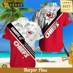 Kansas City Chiefs Hawaiian Shirt Logo, Kansas City Chiefs Apparel Hawaii Shirt, NFL Hawaiian Shirt