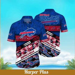 NFL Buffalo Bills Hawaiian Shirt Beach Gift For Football Fans, NFL Hawaiian Shirt