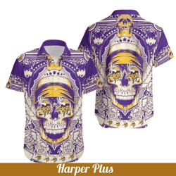 Skull NFL Minnesota Vikings Hawaiian Shirt For Fans