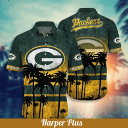 Summer Wear Button Down Aloha Shirts Beach Packers Hawaiian Shirt